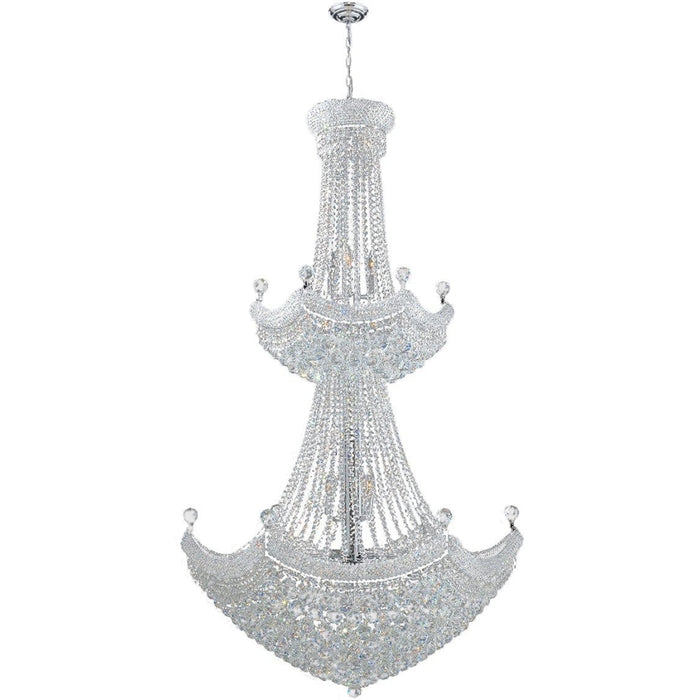Empire Polished Chrome Clear Crystal 32 Light Chandelier - Chandeliers