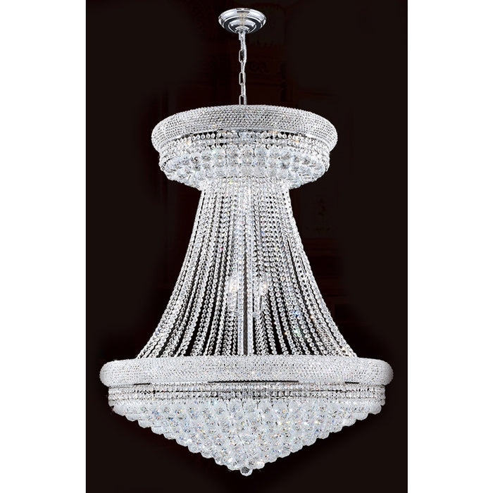 Empire Polished Chrome Clear Crystal 32 Light Chandelier - Chandeliers