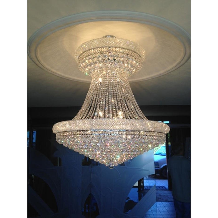 Empire Polished Chrome Clear Crystal 32 Light Chandelier - Chandeliers