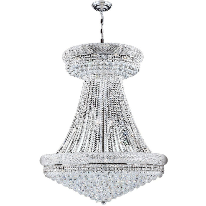 Empire Polished Chrome Clear Crystal 32 Light Chandelier - Chandeliers