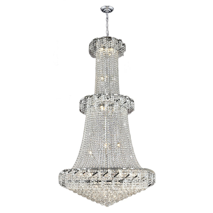 Empire Polished Chrome Clear Crystal 32 Light Chandelier - Chandeliers