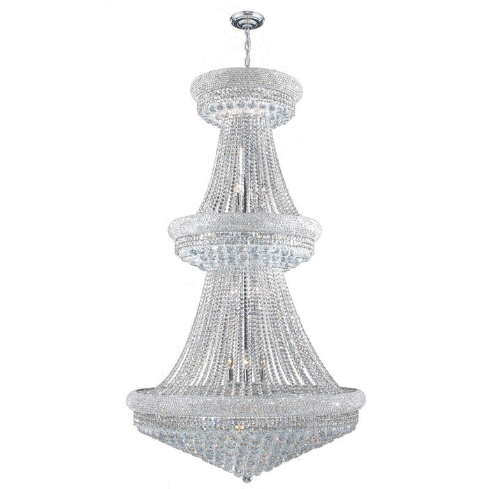 Empire Polished Chrome Clear Crystal 32 Light Chandelier - Chandeliers