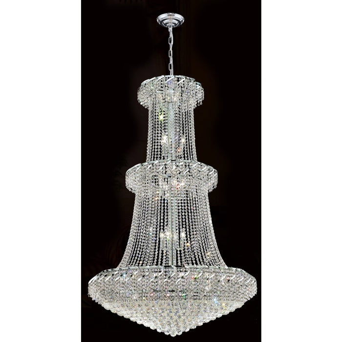 Empire Polished Chrome Clear Crystal 32 Light Chandelier - Chandeliers