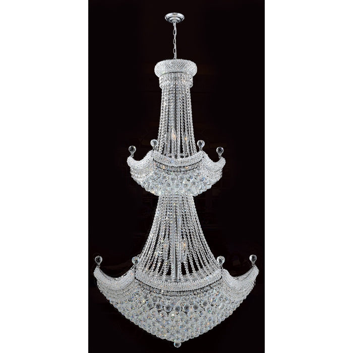 Empire Polished Chrome Clear Crystal 32 Light Chandelier - Chandeliers
