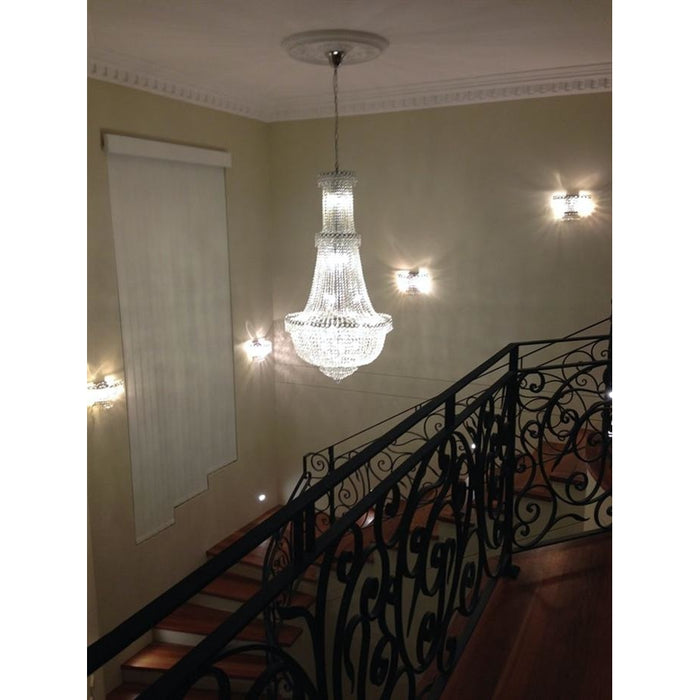 Empire Polished Chrome Clear Crystal 34 Light Chandelier - Chandeliers