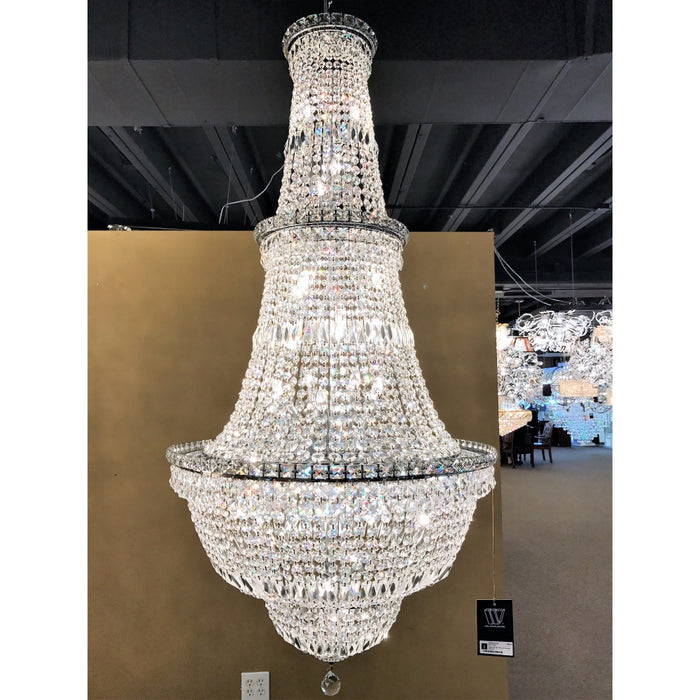 Empire Polished Chrome Clear Crystal 34 Light Chandelier - Chandeliers