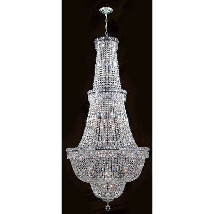 Empire Polished Chrome Clear Crystal 34 Light Chandelier - Chandeliers