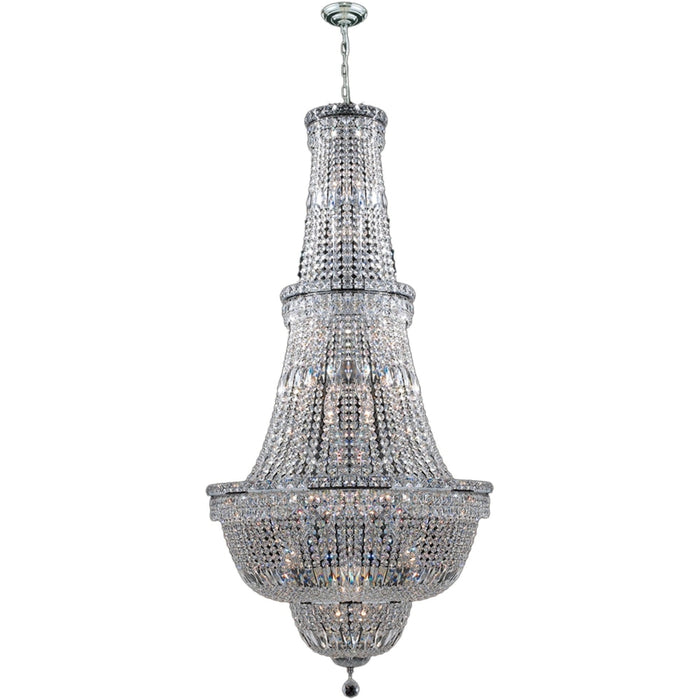 Empire Polished Chrome Clear Crystal 34 Light Chandelier - Chandeliers