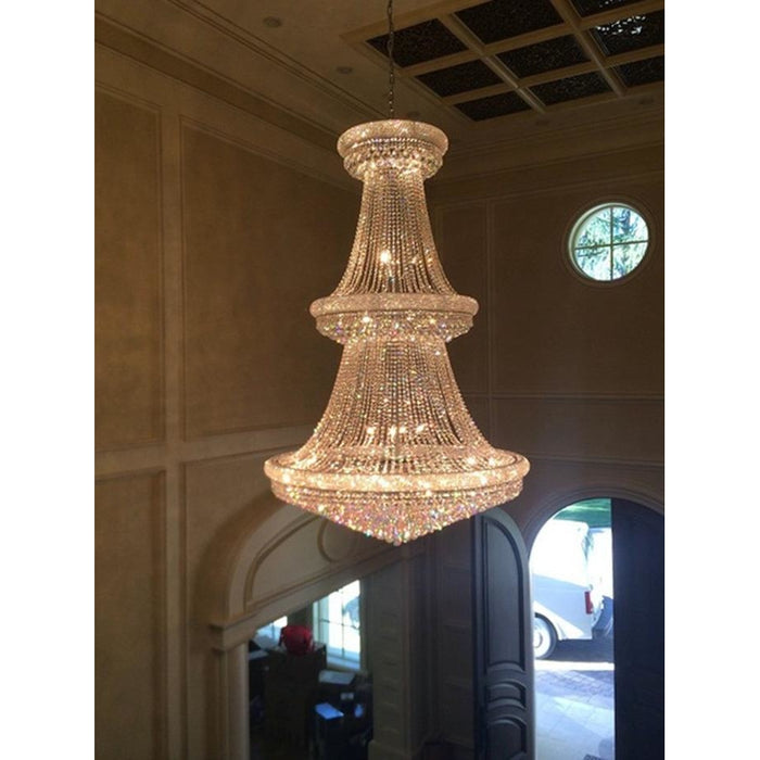 Empire Polished Chrome Clear Crystal 38 Light Chandelier - Chandeliers