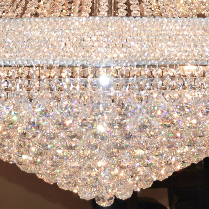 Empire Polished Chrome Clear Crystal 38 Light Chandelier - Chandeliers