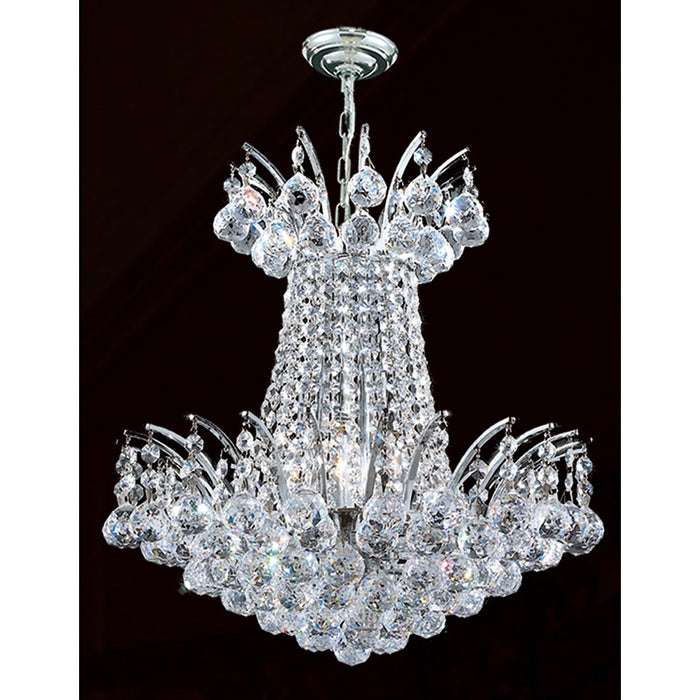 Empire Polished Chrome Clear Crystal 4 Light Chandelier - Chandeliers