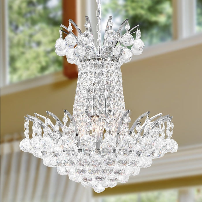 Empire Polished Chrome Clear Crystal 4 Light Chandelier - Chandeliers