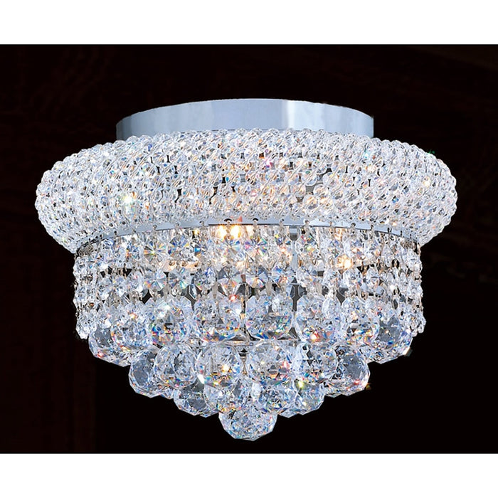 Empire Polished Chrome Clear Crystal 4 Light Flushmount - Flushmounts