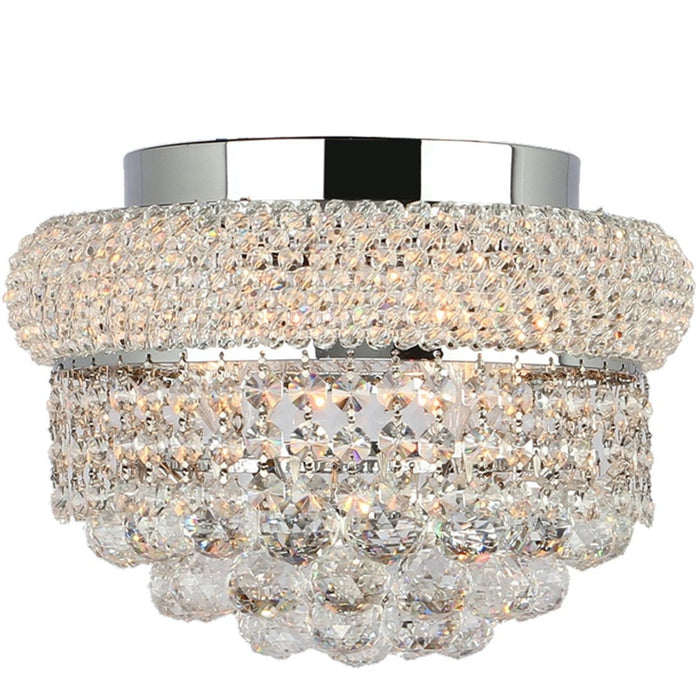 Empire Polished Chrome Clear Crystal 4 Light Flushmount - Flushmounts