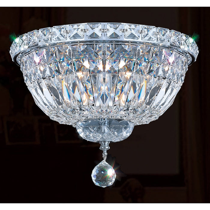 Empire Polished Chrome Clear Crystal 4 Light Flushmount - Flushmounts