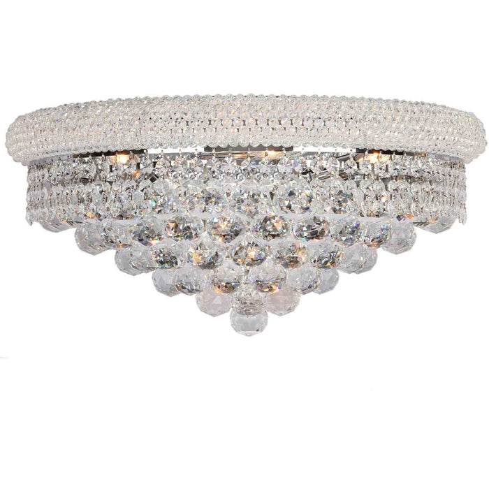 Empire Polished Chrome Clear Crystal 4 Light Wall Sconce - Wall Sconces