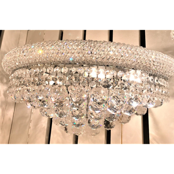 Empire Polished Chrome Clear Crystal 4 Light Wall Sconce - Wall Sconces