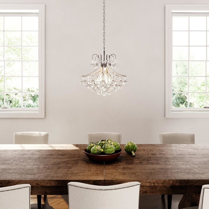 Empire Polished Chrome Clear Crystal 6 Light Chandelier - Chandeliers