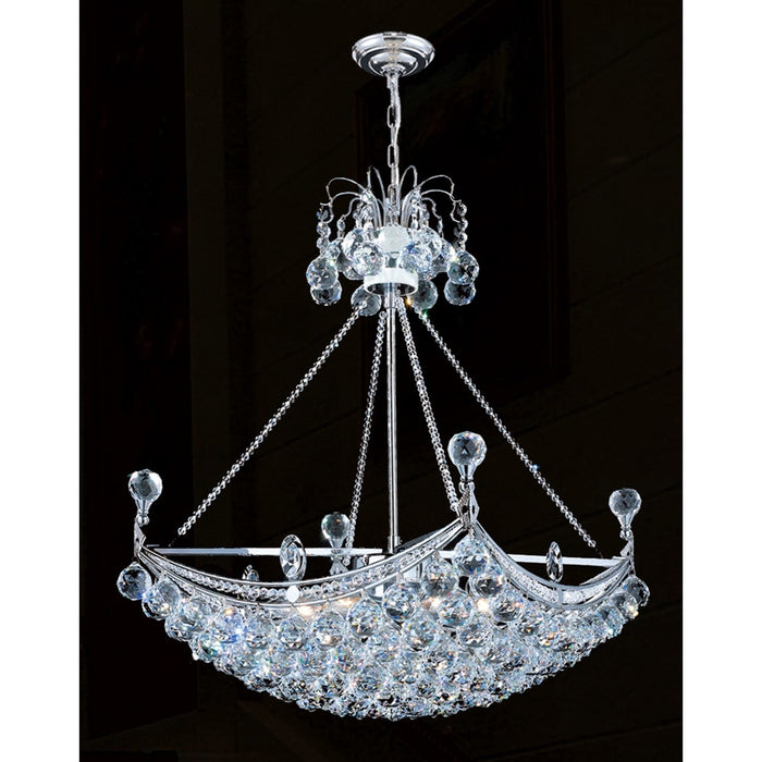 Empire Polished Chrome Clear Crystal 6 Light Chandelier - Chandeliers