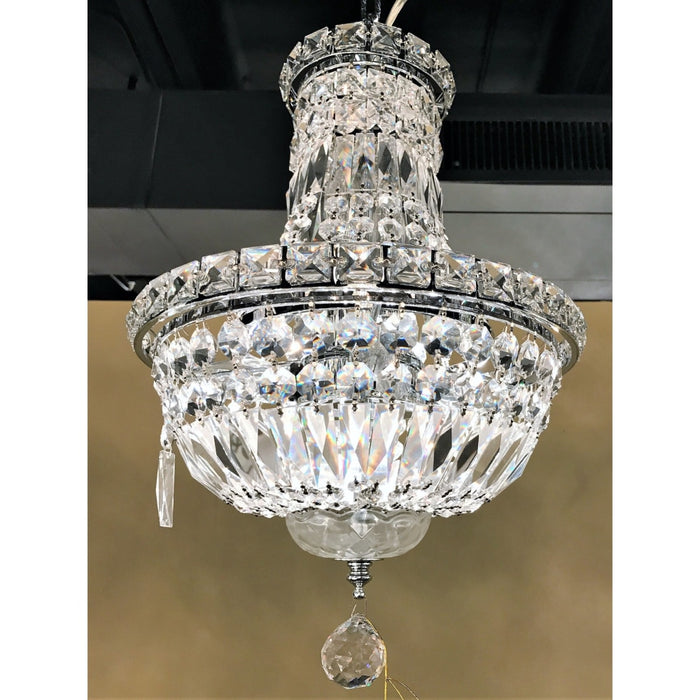 Empire Polished Chrome Clear Crystal 6 Light Chandelier - Chandeliers