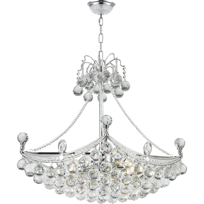 Empire Polished Chrome Clear Crystal 6 Light Chandelier - Chandeliers