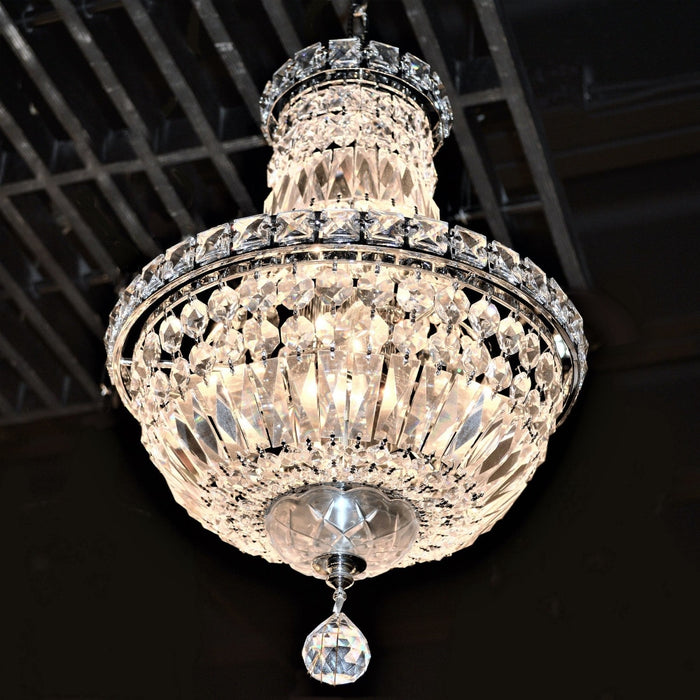 Empire Polished Chrome Clear Crystal 6 Light Chandelier - Chandeliers