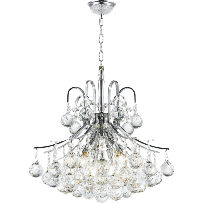 Empire Polished Chrome Clear Crystal 6 Light Chandelier - Chandeliers