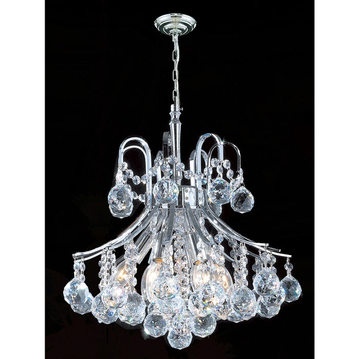 Empire Polished Chrome Clear Crystal 6 Light Chandelier - Chandeliers