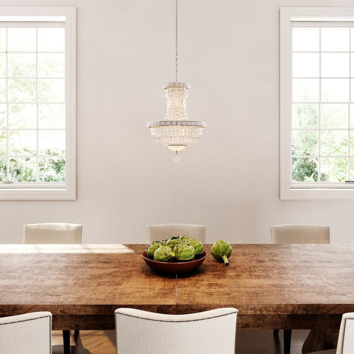 Empire Polished Chrome Clear Crystal 6 Light Chandelier - Chandeliers