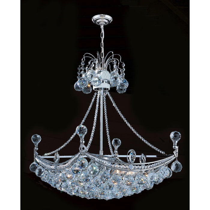 Empire Polished Chrome Clear Crystal 6 Light Chandelier - Chandeliers