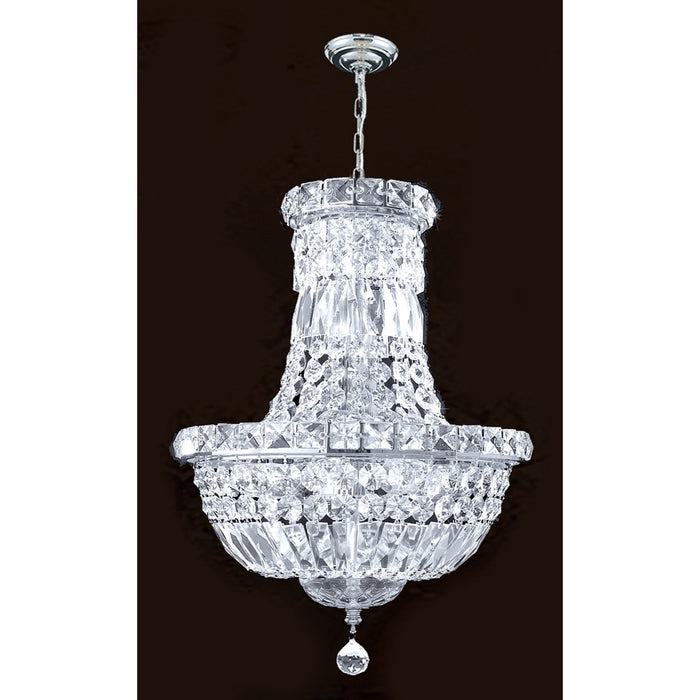 Empire Polished Chrome Clear Crystal 6 Light Chandelier - Chandeliers