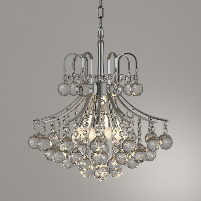 Empire Polished Chrome Clear Crystal 6 Light Chandelier - Chandeliers