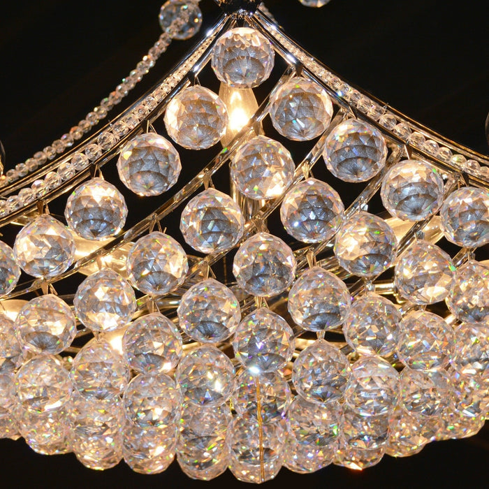 Empire Polished Chrome Clear Crystal 6 Light Chandelier - Chandeliers