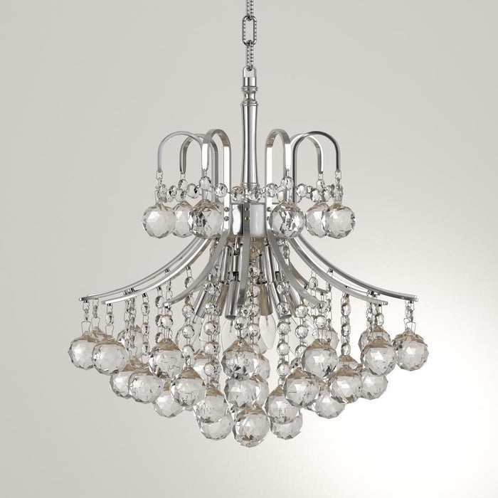 Empire Polished Chrome Clear Crystal 6 Light Chandelier - Chandeliers