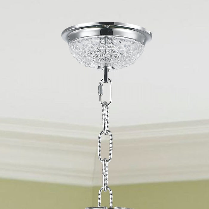Empire Polished Chrome Clear Crystal 6 Light Chandelier - Chandeliers