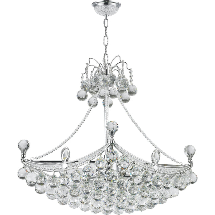 Empire Polished Chrome Clear Crystal 6 Light Chandelier - Chandeliers
