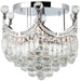 Empire Polished Chrome Clear Crystal 6 Light Flushmount - Flushmounts