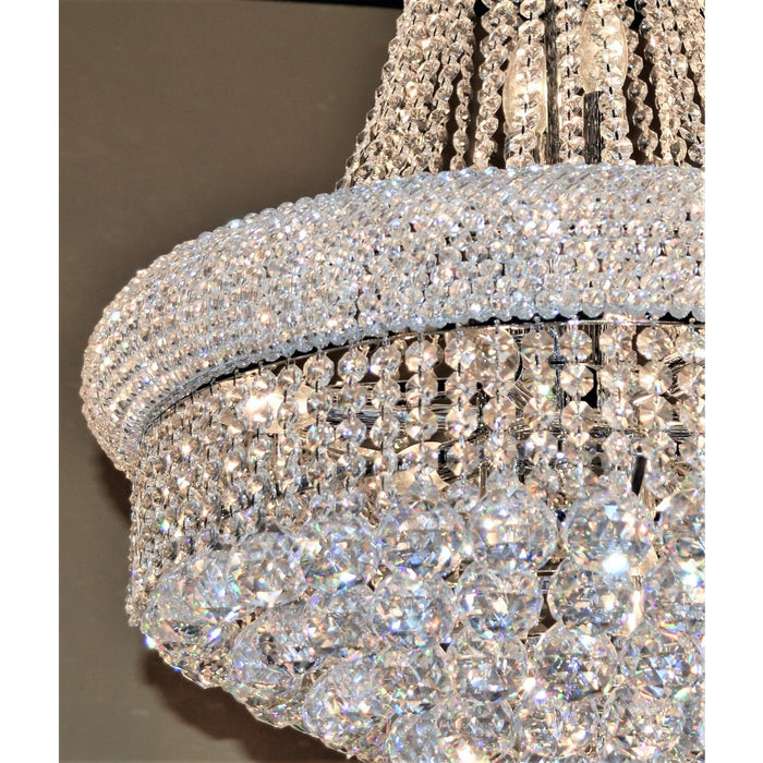 Empire Polished Chrome Clear Crystal 8 Light Chandelier - Chandeliers