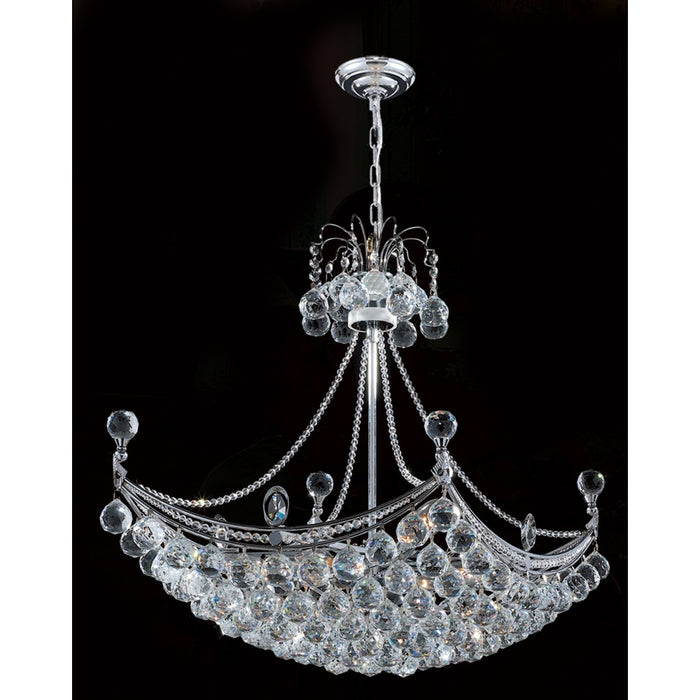 Empire Polished Chrome Clear Crystal 8 Light Chandelier - Chandeliers