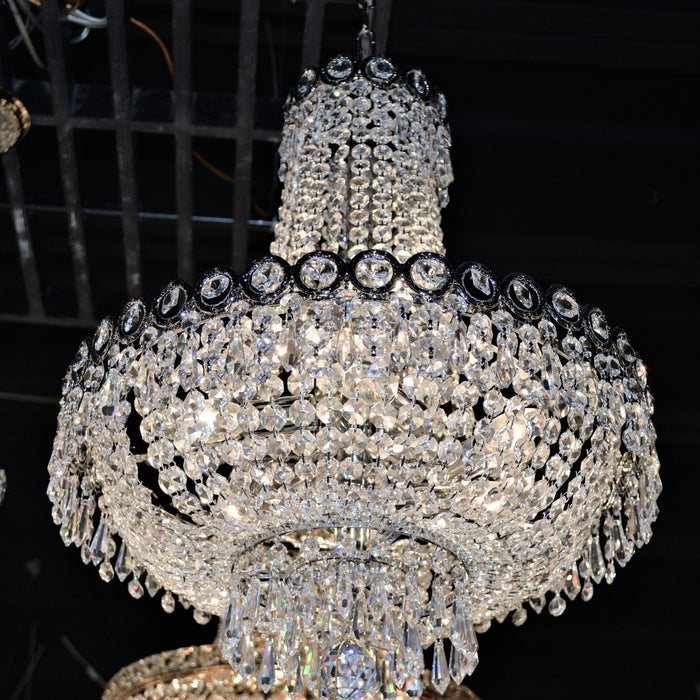 Empire Polished Chrome Clear Crystal 8 Light Chandelier - Chandeliers