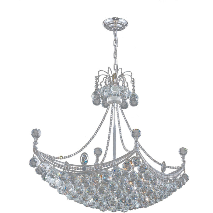 Empire Polished Chrome Clear Crystal 8 Light Chandelier - Chandeliers