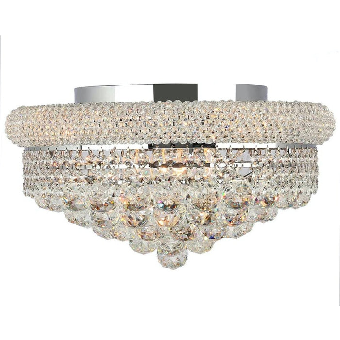 Empire Polished Chrome Clear Crystal 8 Light Flushmount - Flushmounts