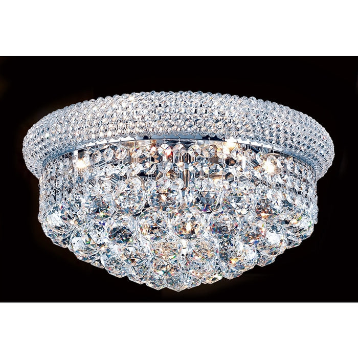 Empire Polished Chrome Clear Crystal 8 Light Flushmount - Flushmounts