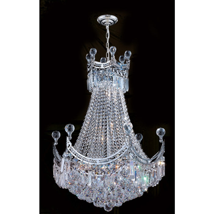 Empire Polished Chrome Clear Crystal 9 Light Chandelier - Chandeliers