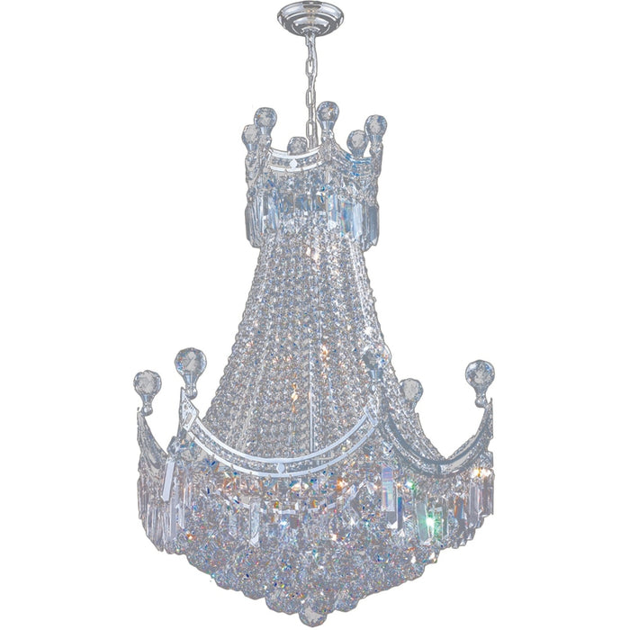 Empire Polished Chrome Clear Crystal 9 Light Chandelier - Chandeliers