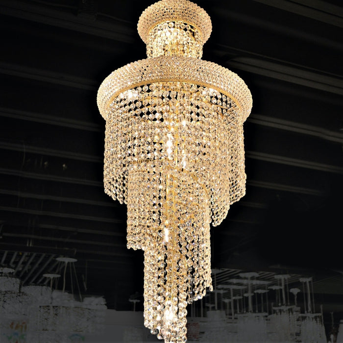 Empire Polished Gold Clear Crystal 10 Light Chandelier - Chandeliers
