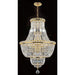 Empire Polished Gold Clear Crystal 12 Light Chandelier - Chandeliers
