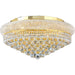 Empire Polished Gold Clear Crystal 12 Light Flushmount - Flushmounts