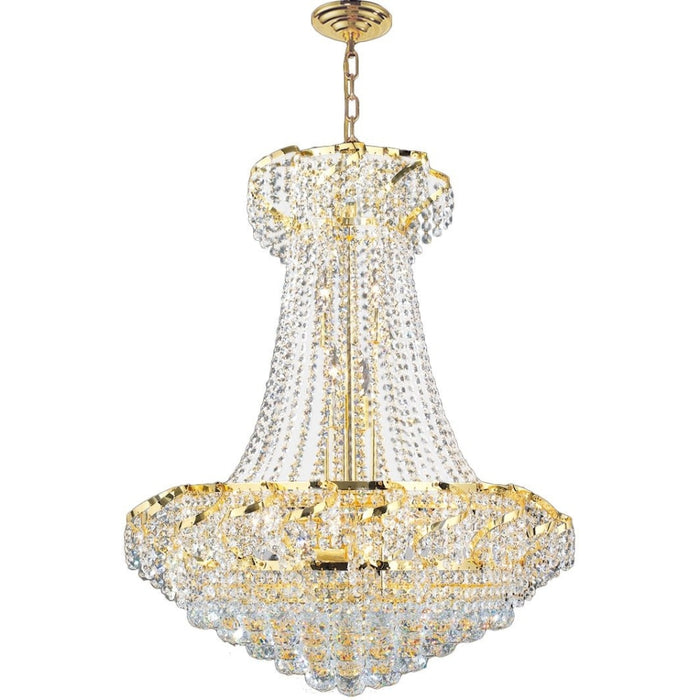 Empire Polished Gold Clear Crystal 15 Light Chandelier - Chandeliers