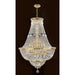 Empire Polished Gold Clear Crystal 15 Light Chandelier - Chandeliers
